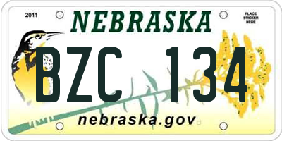 NE license plate BZC134