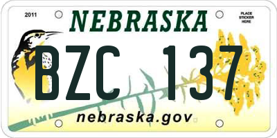 NE license plate BZC137