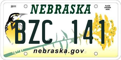 NE license plate BZC141