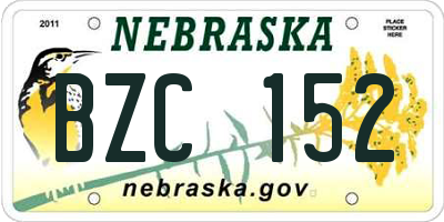 NE license plate BZC152