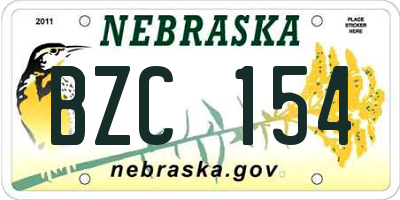 NE license plate BZC154
