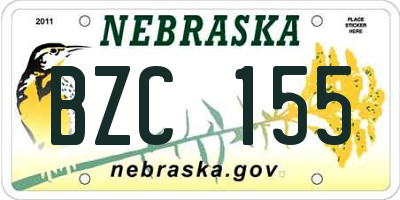 NE license plate BZC155