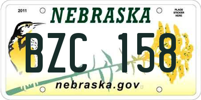 NE license plate BZC158