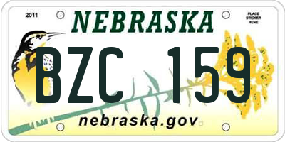 NE license plate BZC159