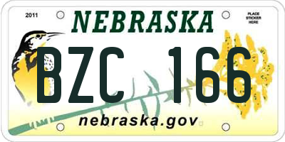 NE license plate BZC166