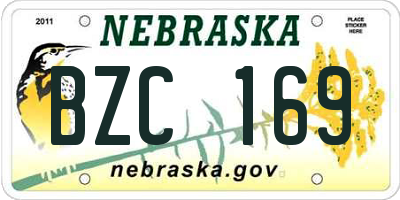 NE license plate BZC169