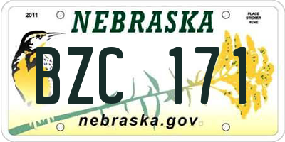 NE license plate BZC171