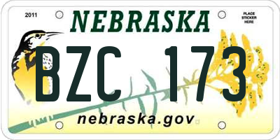 NE license plate BZC173