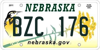 NE license plate BZC176