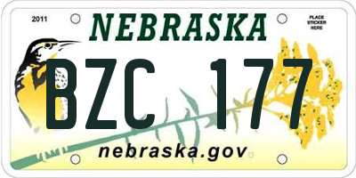 NE license plate BZC177