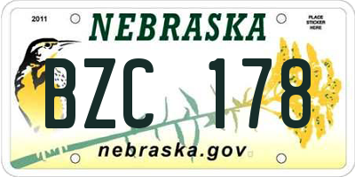 NE license plate BZC178