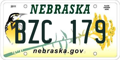NE license plate BZC179