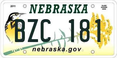 NE license plate BZC181