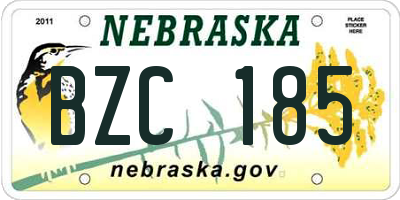 NE license plate BZC185