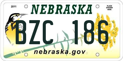 NE license plate BZC186