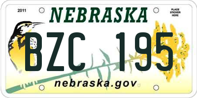 NE license plate BZC195