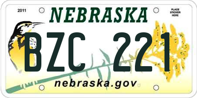 NE license plate BZC221