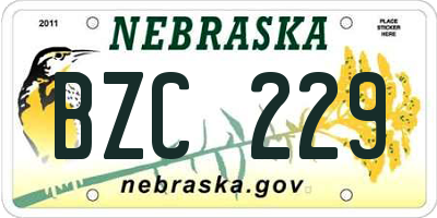 NE license plate BZC229