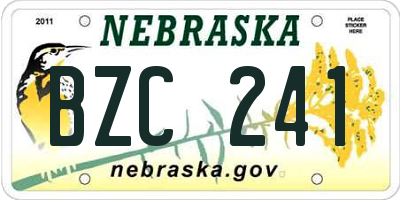NE license plate BZC241