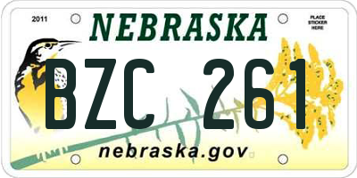 NE license plate BZC261