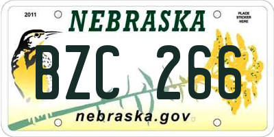 NE license plate BZC266