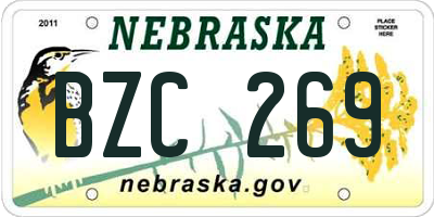 NE license plate BZC269