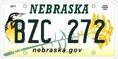 NE license plate BZC272