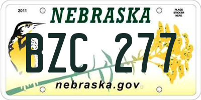 NE license plate BZC277