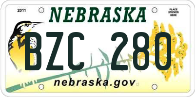 NE license plate BZC280