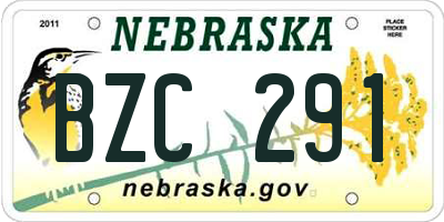 NE license plate BZC291