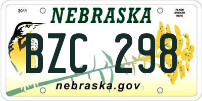 NE license plate BZC298