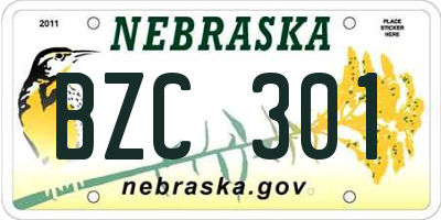 NE license plate BZC301