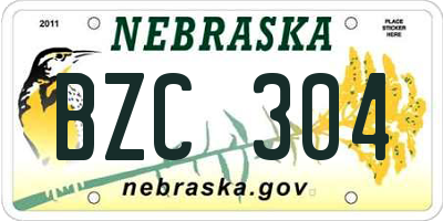 NE license plate BZC304