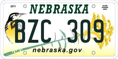 NE license plate BZC309