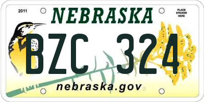 NE license plate BZC324