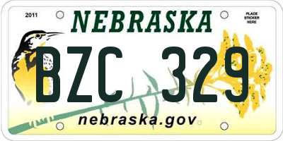 NE license plate BZC329