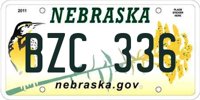 NE license plate BZC336