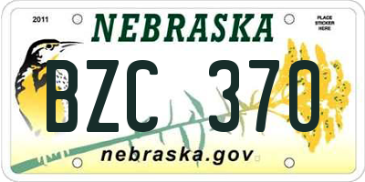 NE license plate BZC370
