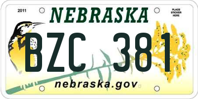 NE license plate BZC381