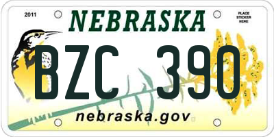 NE license plate BZC390