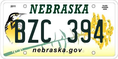 NE license plate BZC394