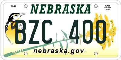 NE license plate BZC400