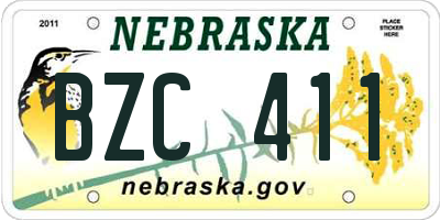 NE license plate BZC411