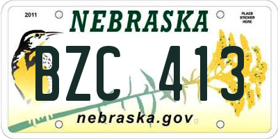 NE license plate BZC413