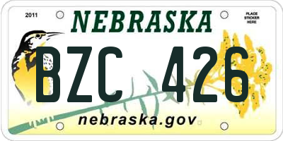 NE license plate BZC426