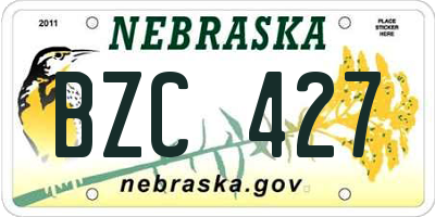 NE license plate BZC427