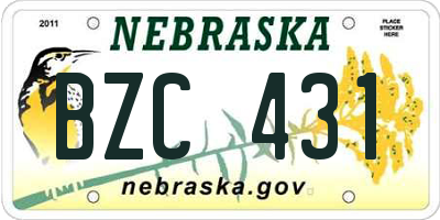NE license plate BZC431