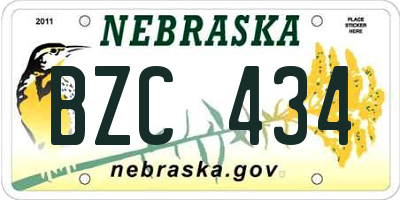 NE license plate BZC434