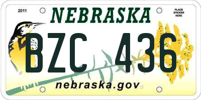 NE license plate BZC436
