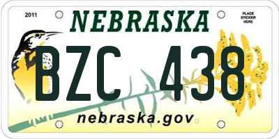 NE license plate BZC438